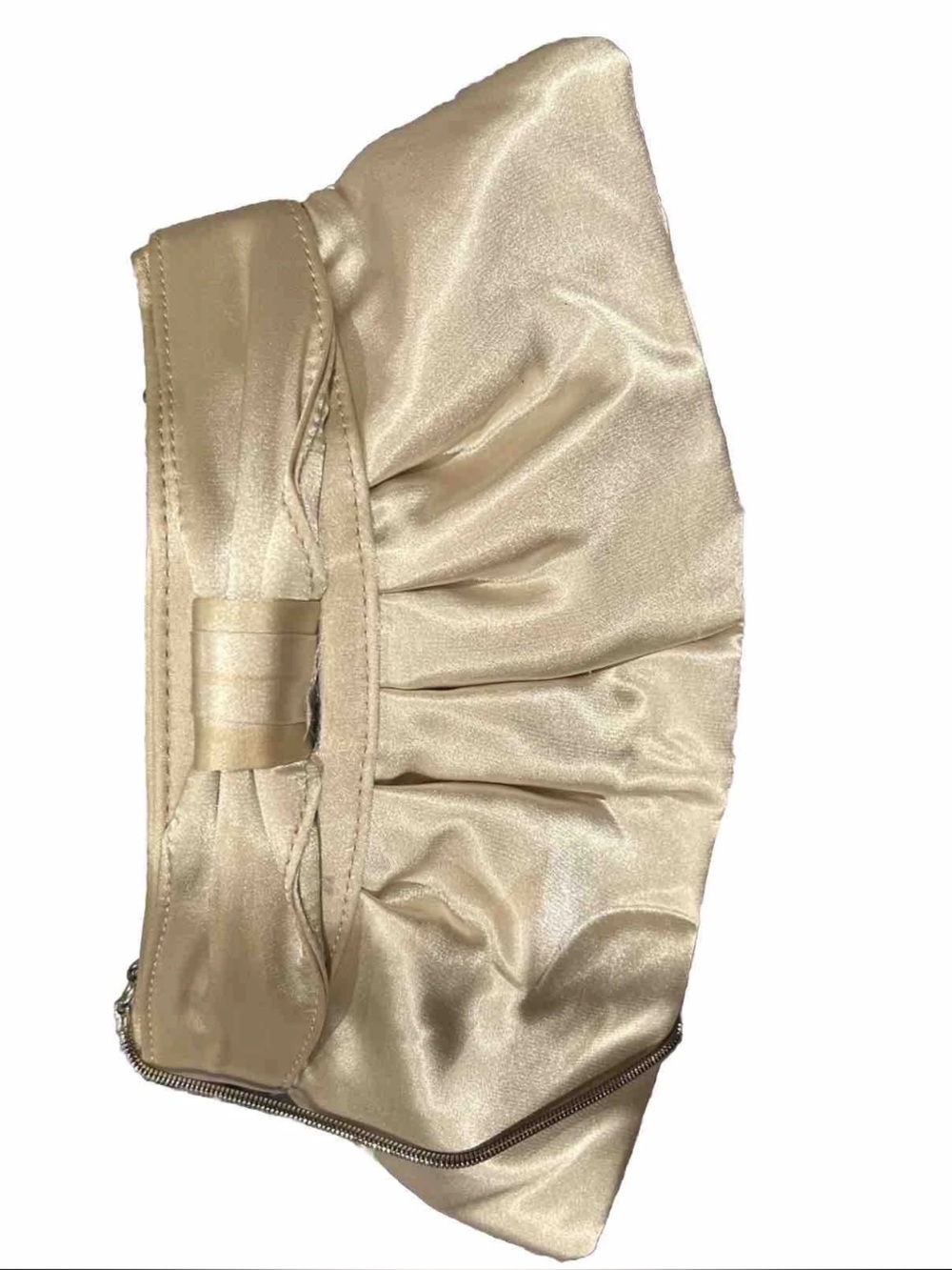 Steve Madden Womens Handbag Size S Gold Satin Clutch Metallic Purse